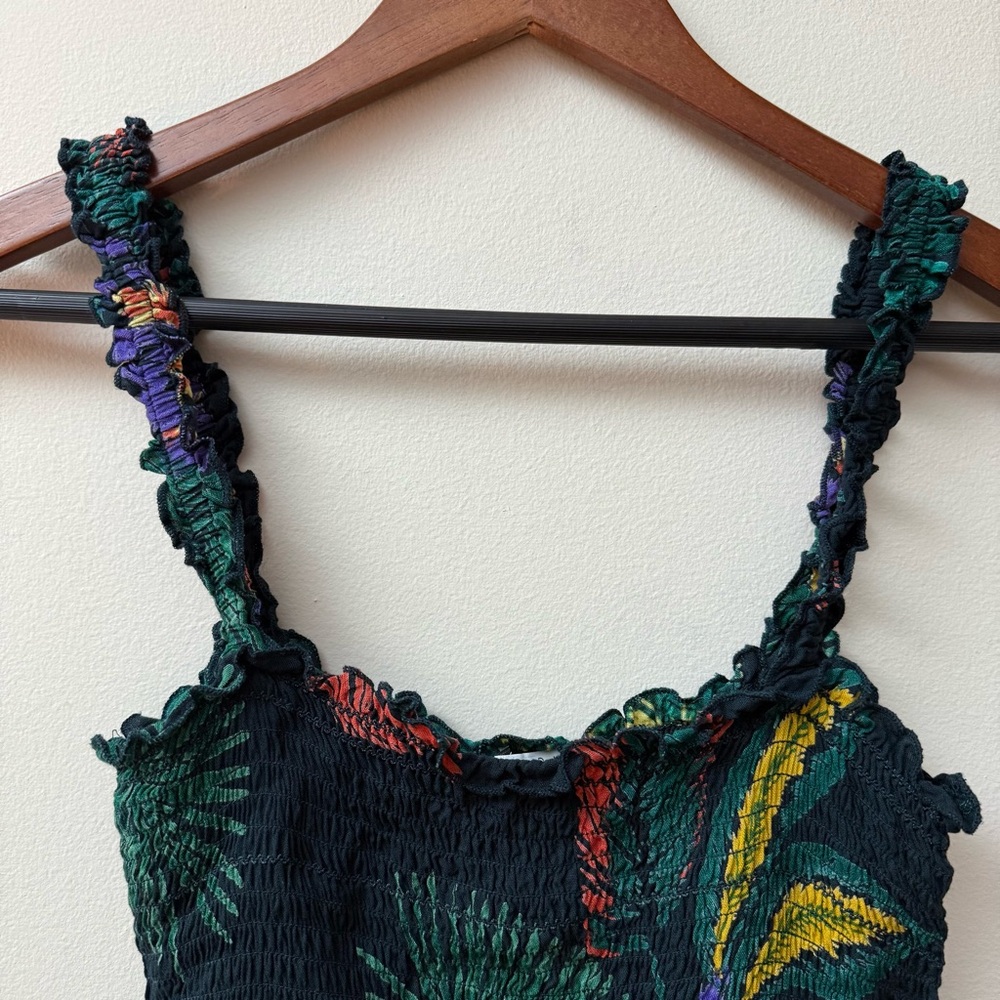 Patrons of Peace Tropical Print Smocked Cami - Picture 2 of 10